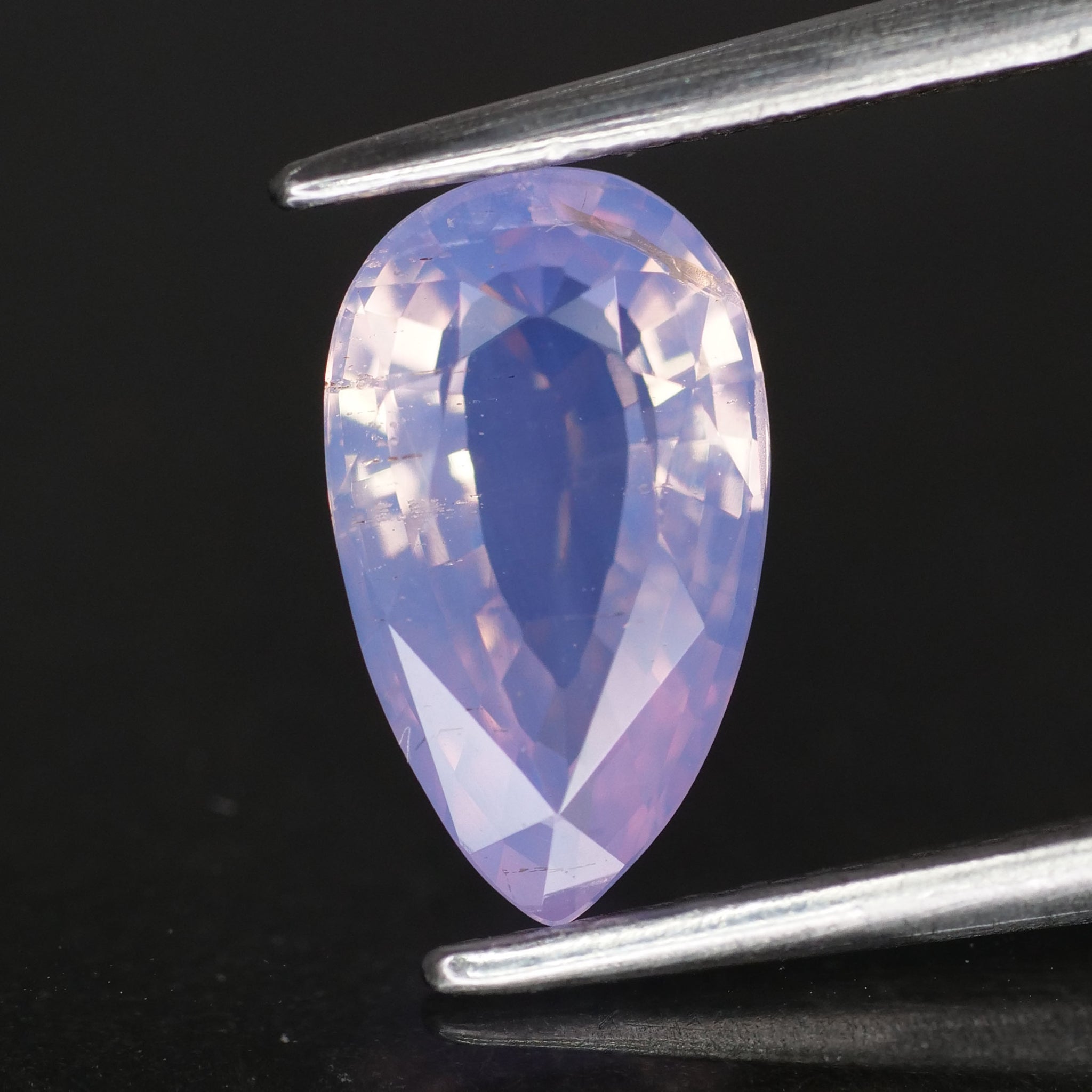 Sapphire opalescent | natural, mermaid pinkish purple, pear cut 9x5mm, VS 1.2ct - Eden Garden Jewelry™