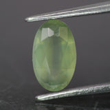 Opalescent Sapphire | natural, hazy waves: yellowish green color, oval-cut, 8.5x5mm, *1.3ct - Eden Garden Jewelry™