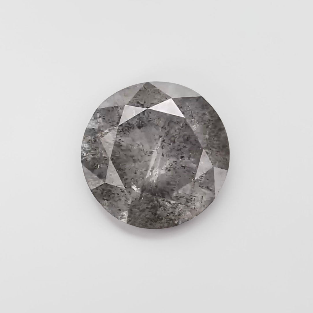 Salt & Pepper diamond | natural, round cut *6.5mm, 1ct - Eden Garden Jewelry™