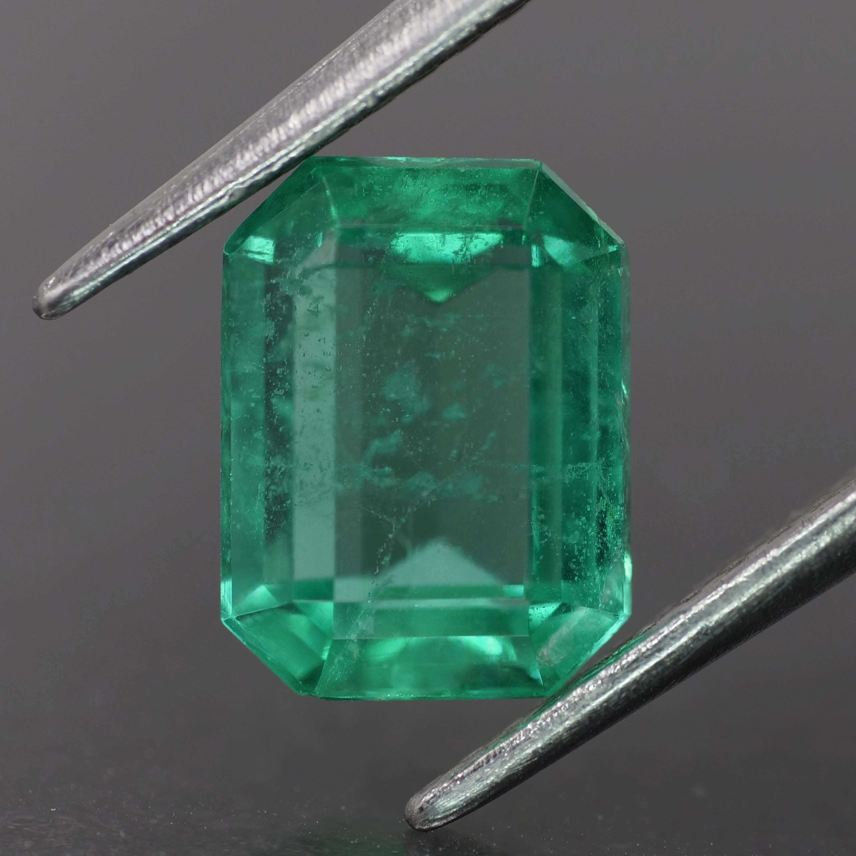 Emerald | IGI certified | natural, deep bluish green color, emerald-cut, 8x6mm, *1.56ct, Zambia - Eden Garden Jewelry™