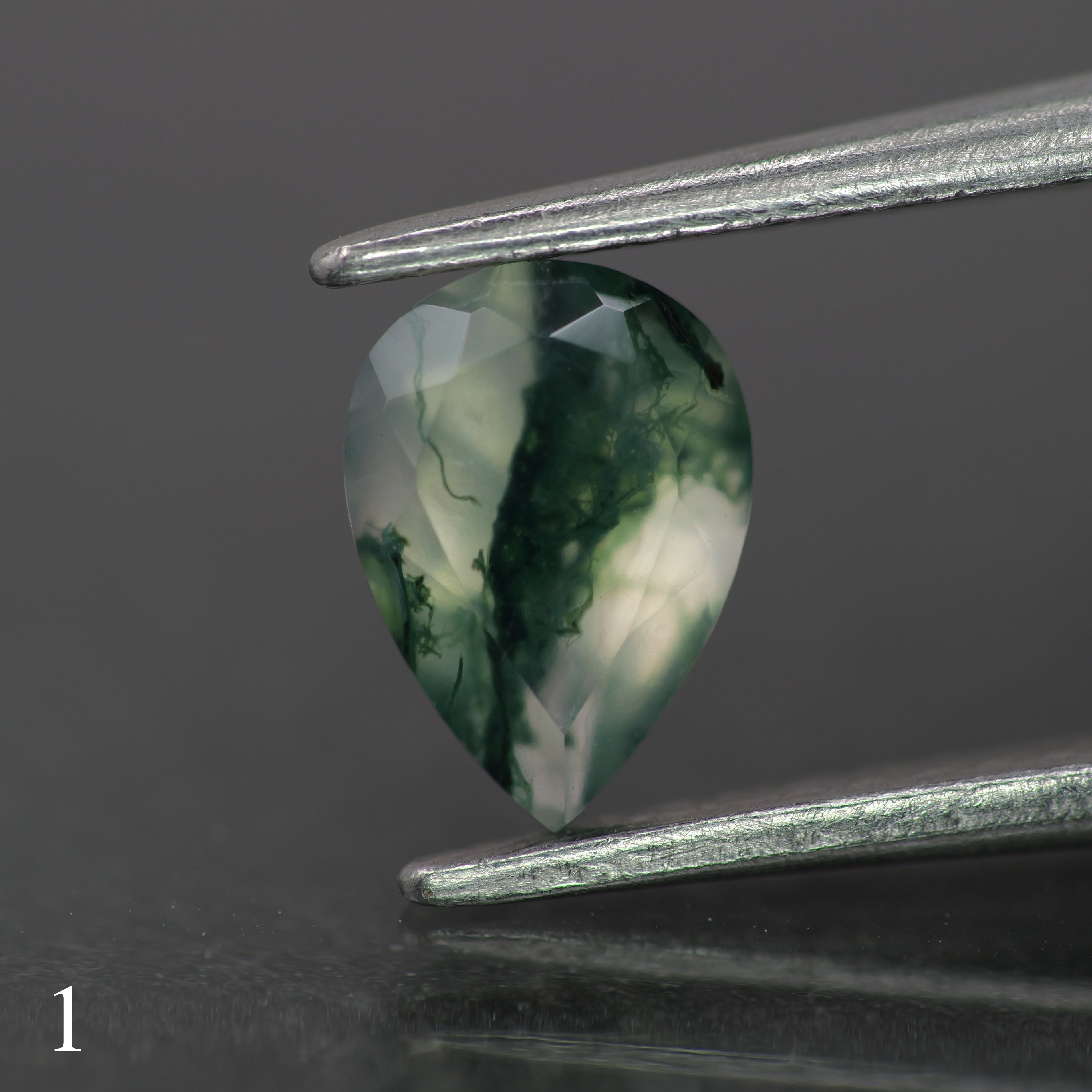 Moss agate | green color, pear-cut, 7x5mm, 0.65ct - choose yours - Eden Garden Jewelry™