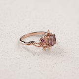 Engagement Ring with Round-cut Melody Quartz / Undina - Eden Garden Jewelry™