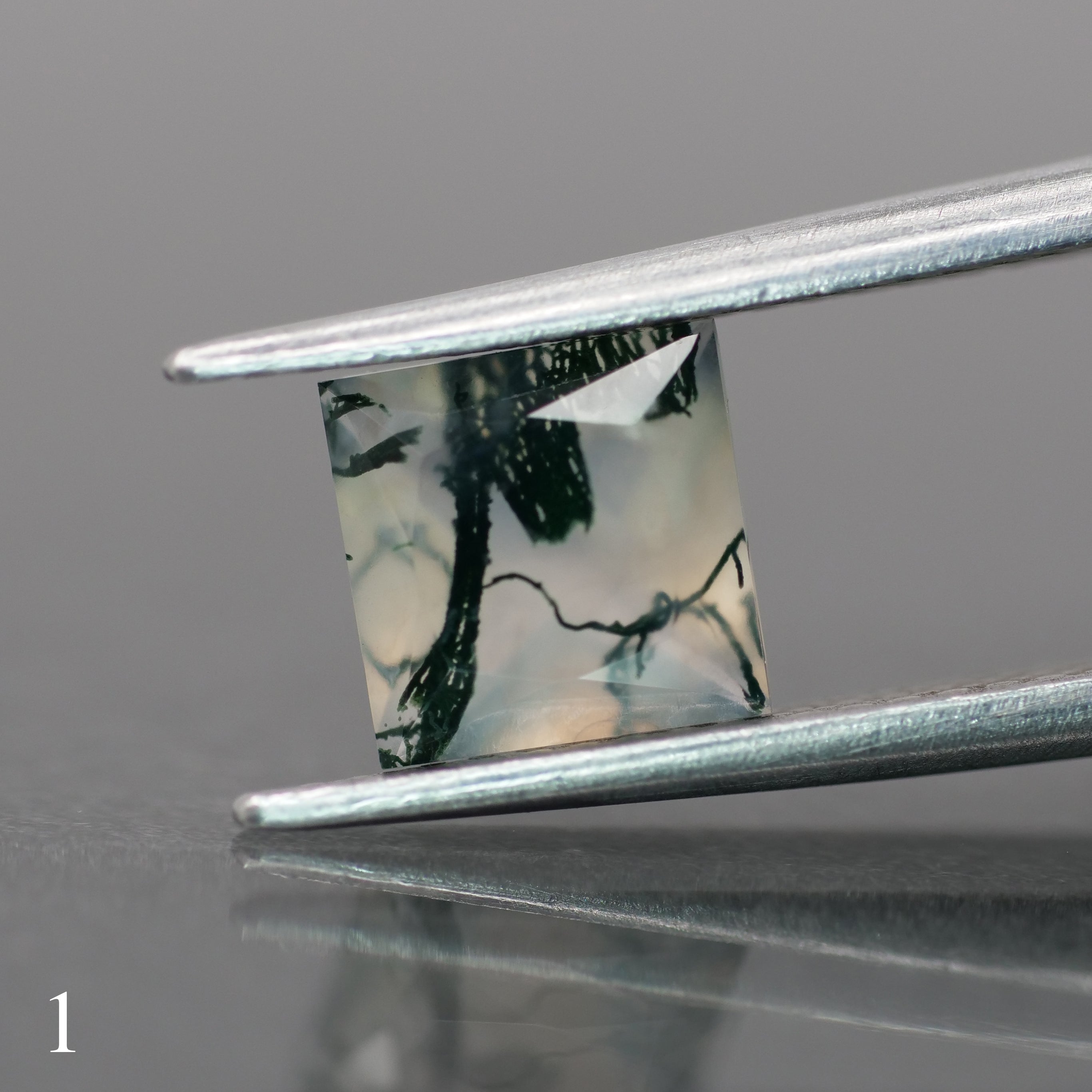 Moss agate | green color, square-cut, 6mm, 1ct - choose yours - Eden Garden Jewelry™