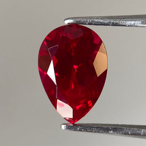Ruby | Lab created Hydrothermal , pear cut 10x7 mm, *2.60 ct - Eden Garden Jewelry™