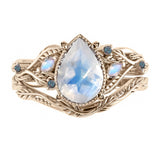 Custom order: Patricia bridal set with moonstones and alexandrites - Eden Garden Jewelry™