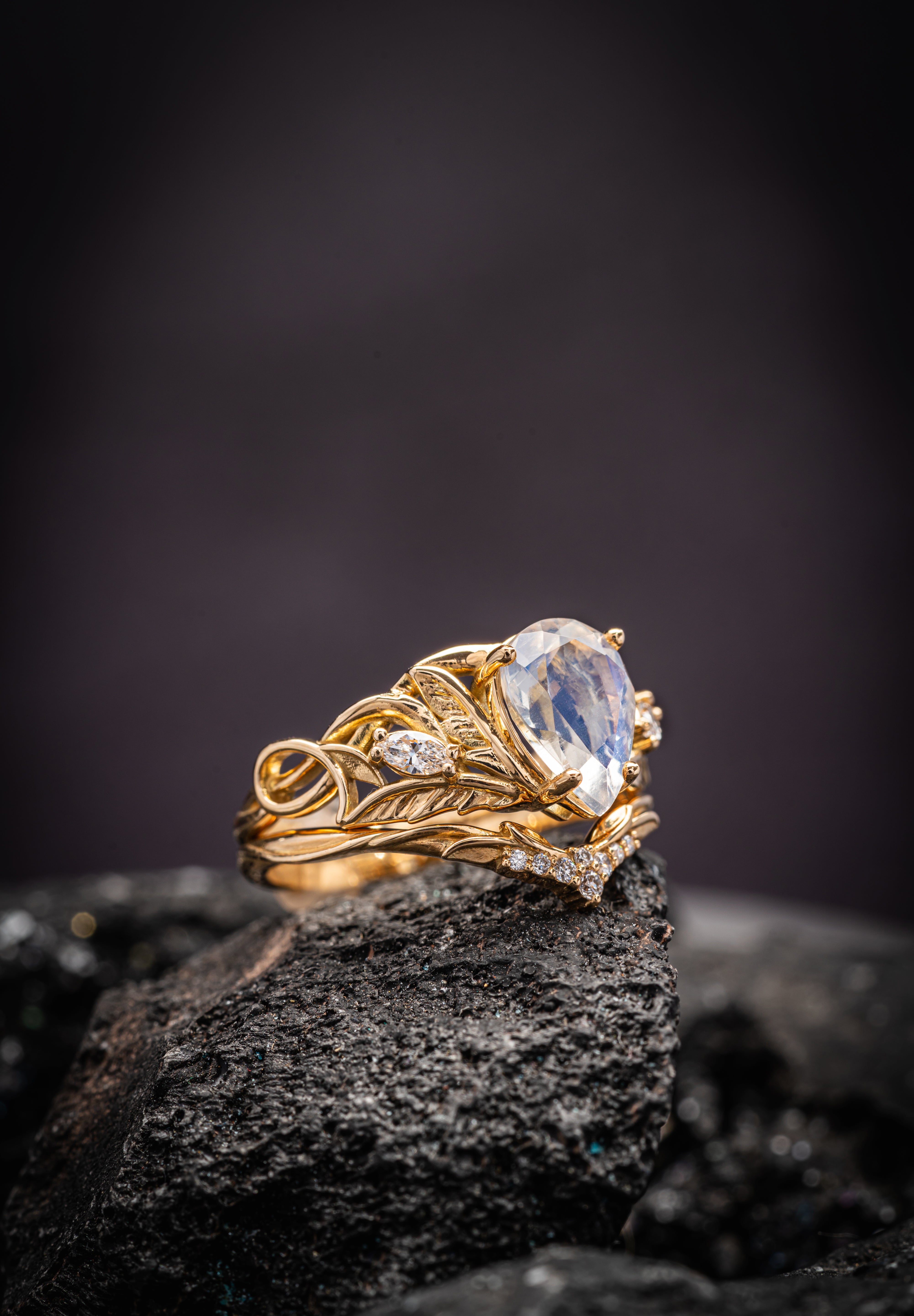 Magic Moonstone Engagement Ring for a Fantasy Bride – Eden Garden