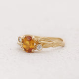 READY TO SHIP: Arius ring with orange sapphire, 14K yellow gold, AVAILABLE RING SIZES: 5.5 - 8.5 US