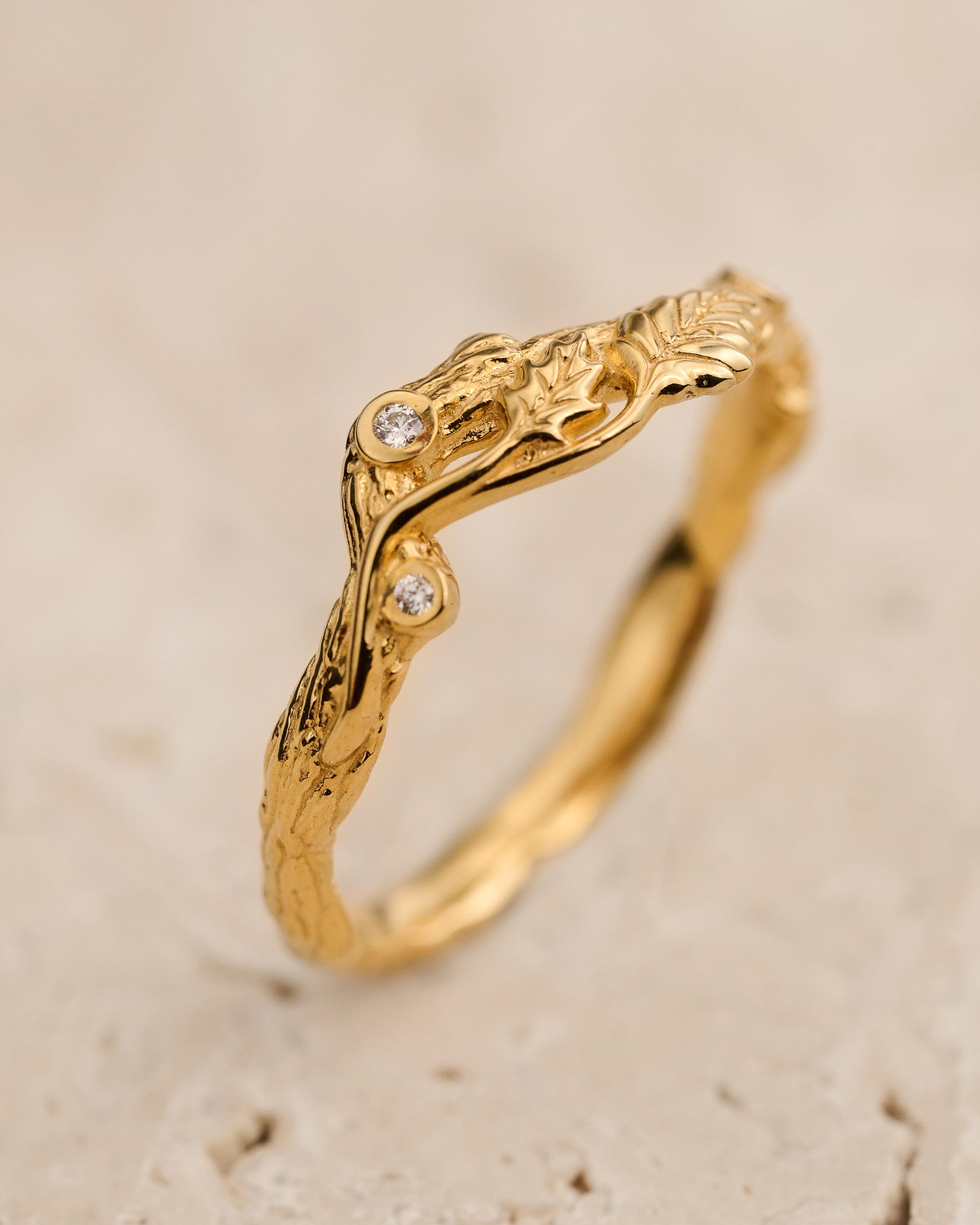 Branch wedding band with diamonds / matching band for Blooming Rose - Eden Garden Jewelry™