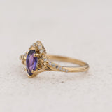Nature-inspired Engagement Ring with Marquise Purple Sapphire / Amelia - Eden Garden Jewelry™
