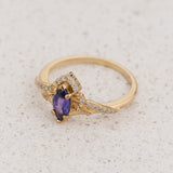 Nature-inspired Engagement Ring with Marquise Purple Sapphire / Amelia - Eden Garden Jewelry™