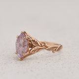 Leaf Engagement Ring with Marquise Fantasy-Cut Pink Sapphire / Freesia - Eden Garden Jewelry™