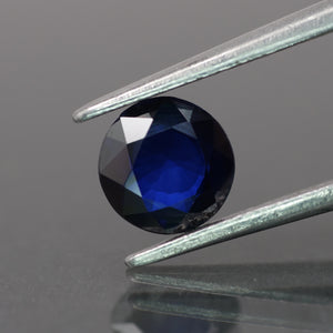 Sapphire | natural, diffusion-treated, blue color, round-cut, 6mm, 1 ct