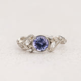 READY TO SHIP Patricia ring with natural lavender sapphire, platinum, AVAILABLE RING SIZES: 5.5 - 8.5 US - Eden Garden Jewelry™