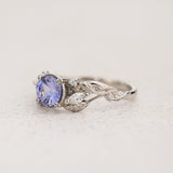 READY TO SHIP Patricia ring with natural lavender sapphire, platinum, AVAILABLE RING SIZES: 5.5 - 8.5 US - Eden Garden Jewelry™