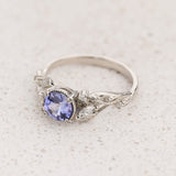 READY TO SHIP Patricia ring with natural lavender sapphire, platinum, AVAILABLE RING SIZES: 5.5 - 8.5 US - Eden Garden Jewelry™
