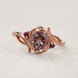 Engagement Ring with Round-cut Melody Quartz / Undina - Eden Garden Jewelry™