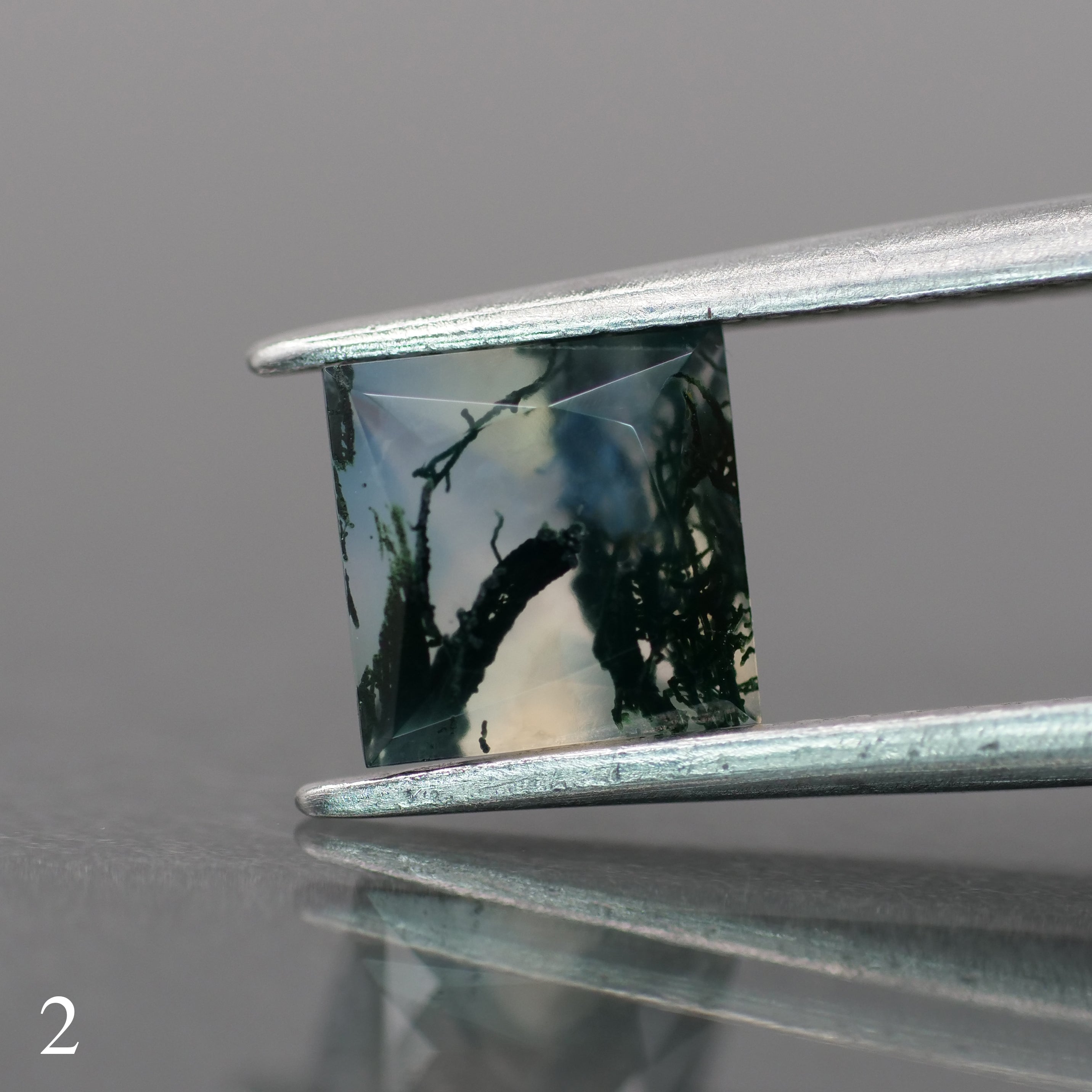 Moss agate | green color, square-cut, 6mm, 1ct - choose yours - Eden Garden Jewelry™