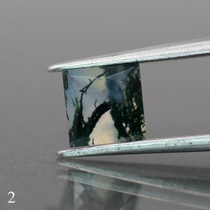 Moss agate | green color, square-cut, 6mm, 1ct - choose yours