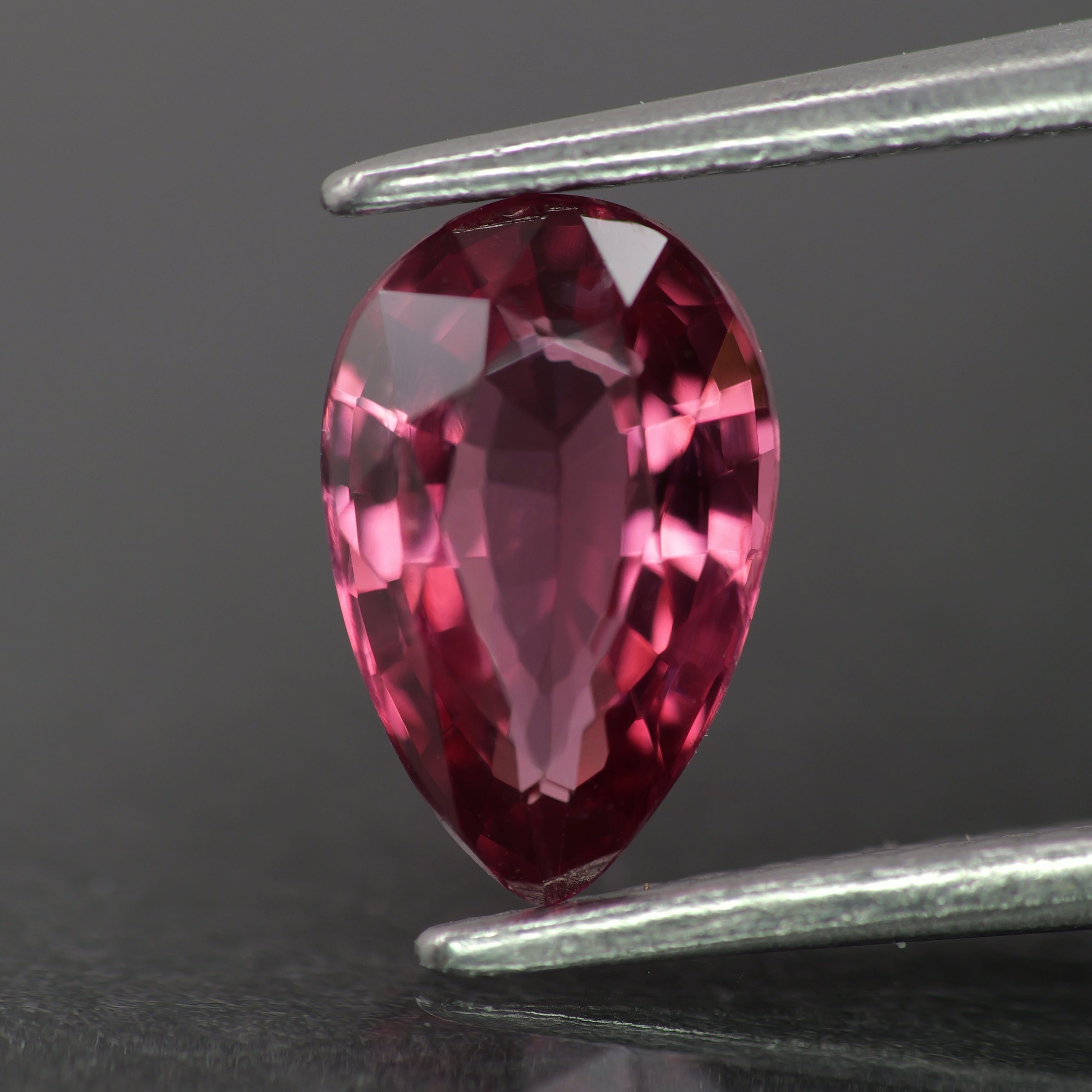 Spinel | natural, raspberry color, pear-cut, *8x5 mm, 1ct - Eden Garden Jewelry™
