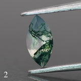 Moss agate | green color, marquise-cut, 8x4mm, 0.6ct - choose yours