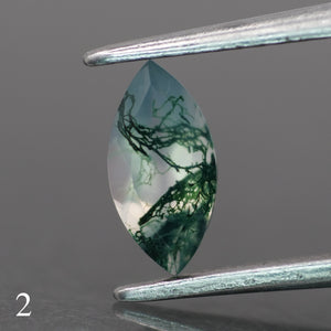 Moss agate | green color, marquise-cut, 8x4mm, 0.6ct - choose yours