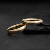Wedding rings set for couples: classic polish finish bands 4mm & 5mm - Eden Garden Jewelry™