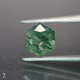Moss agate | green color, hexagon-cut, 6mm, 0.75ct - choose yours - Eden Garden Jewelry™