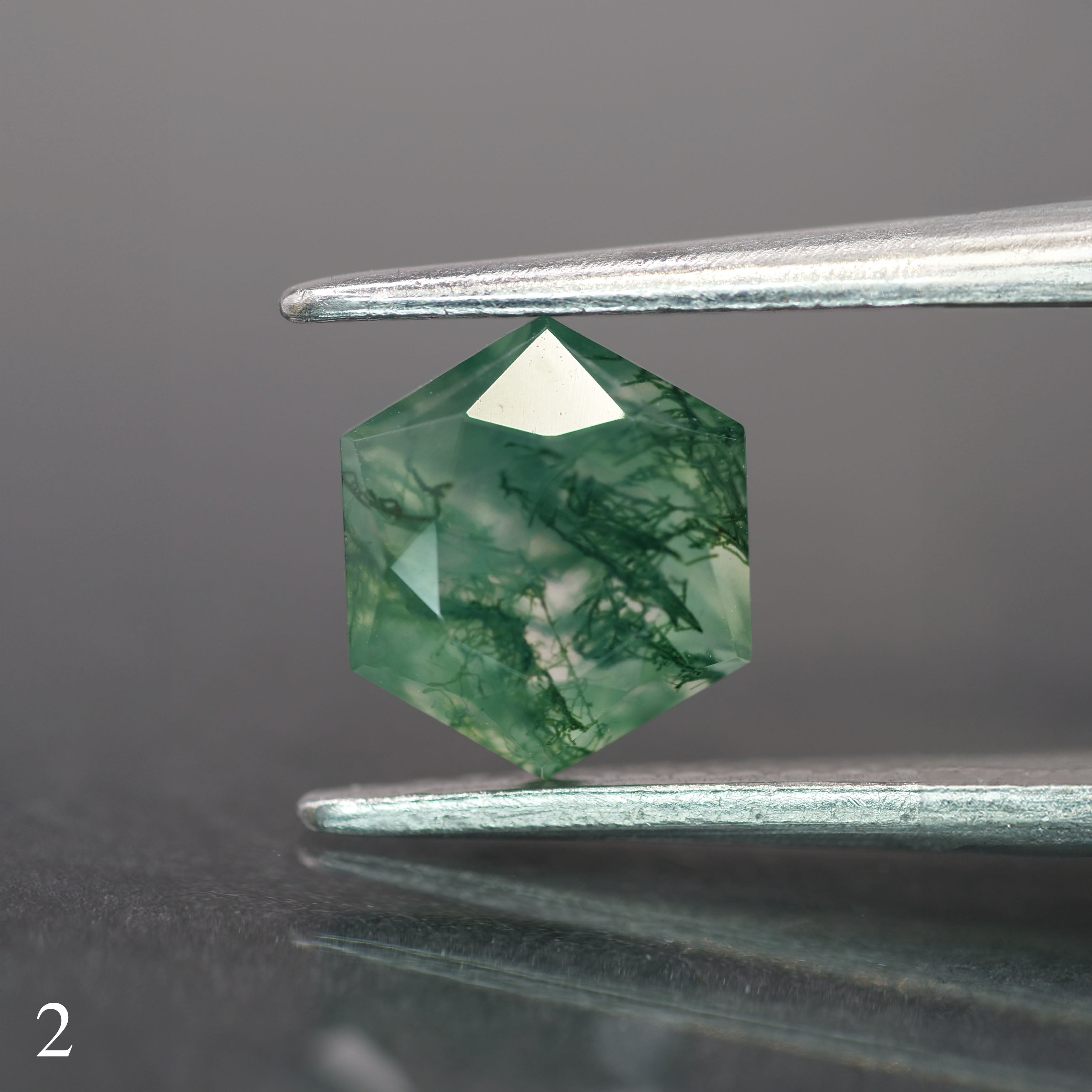 Moss agate | green color, hexagon-cut, 6mm, 0.75ct - choose yours - Eden Garden Jewelry™