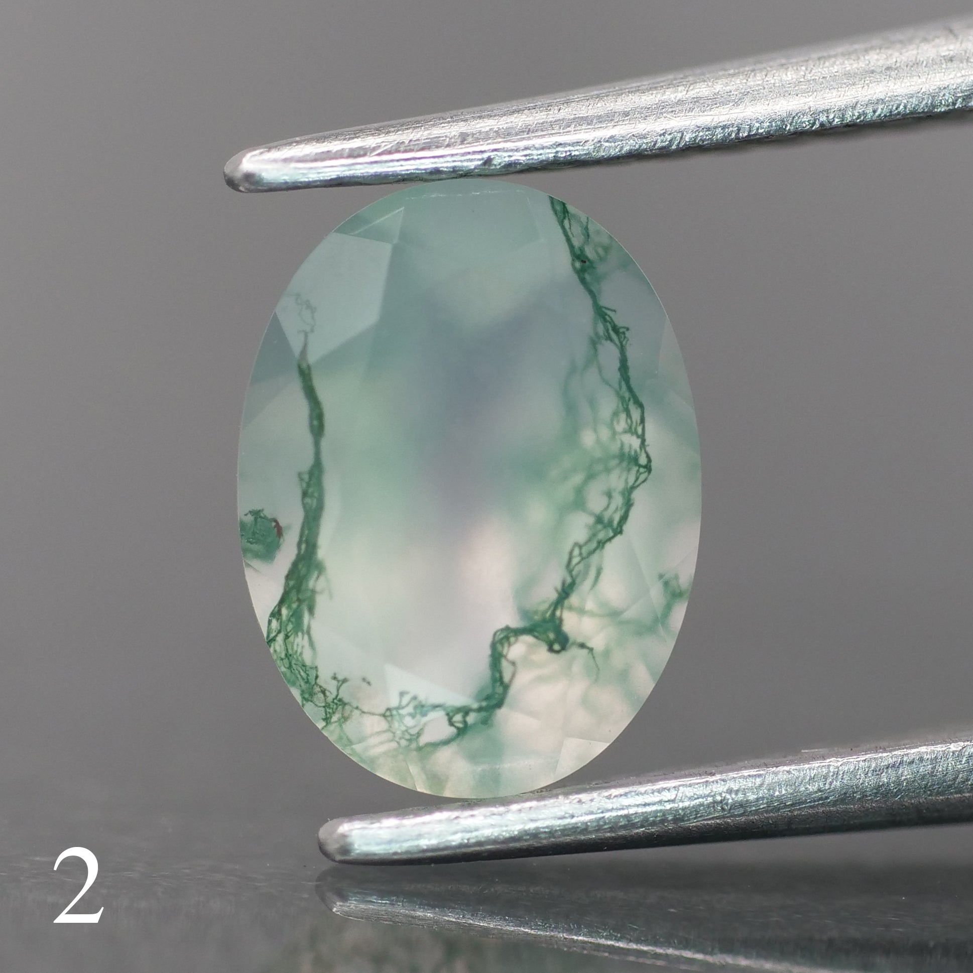 Moss agate | light green color, oval-cut, 8x6mm, 1.1ct - choose yours