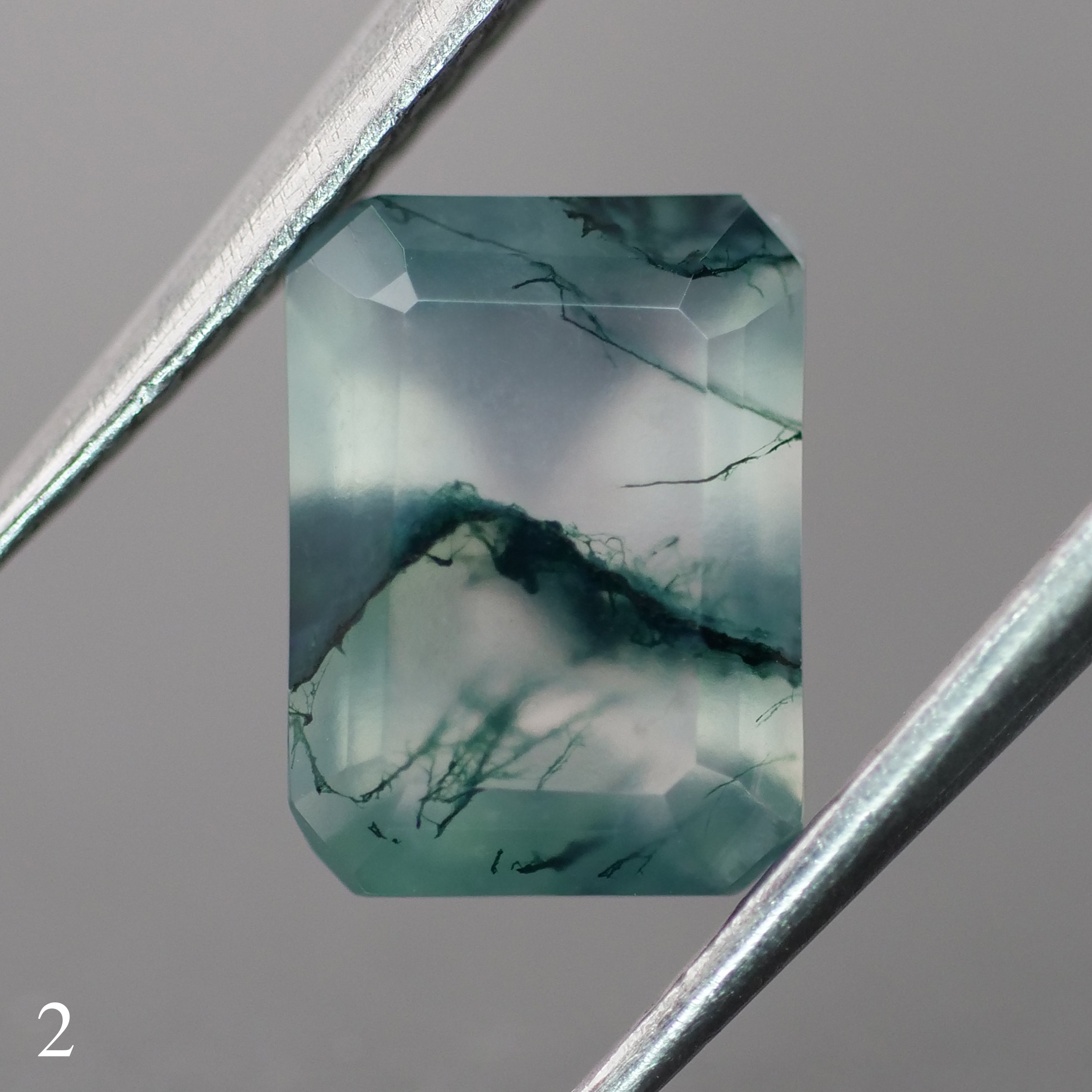 Moss agate | green color, emerald-cut, 8x6mm, 1.2ct - choose yours - Eden Garden Jewelry™