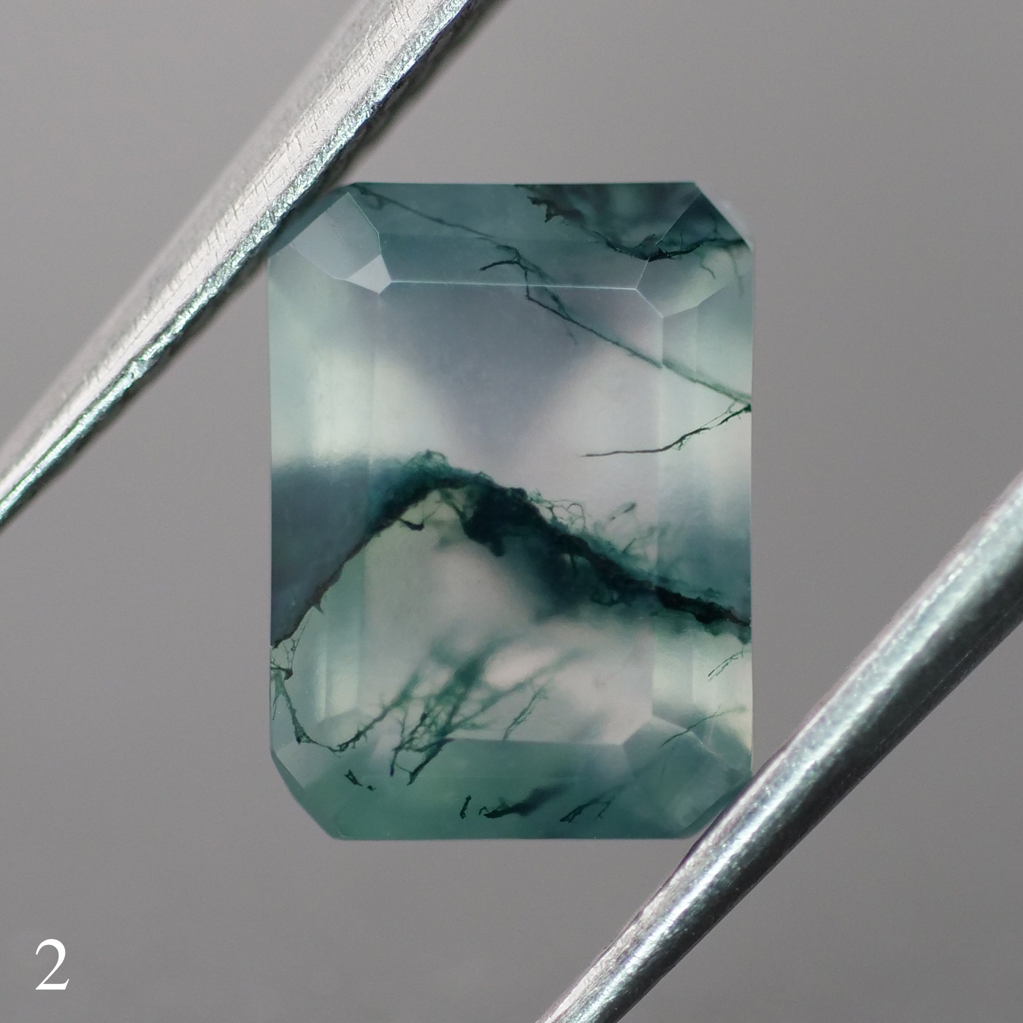 Moss agate | green color, emerald-cut, 8x6mm, 1.2ct - choose yours