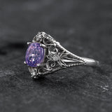READY TO SHIP:  One-of-a-kind Galaxia ring with opalescent sapphire and natural diamonds, RING SIZE: 7 US - Eden Garden Jewelry™