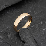Classic gold wedding band, comfort fit ring, 5 mm width - Eden Garden Jewelry™