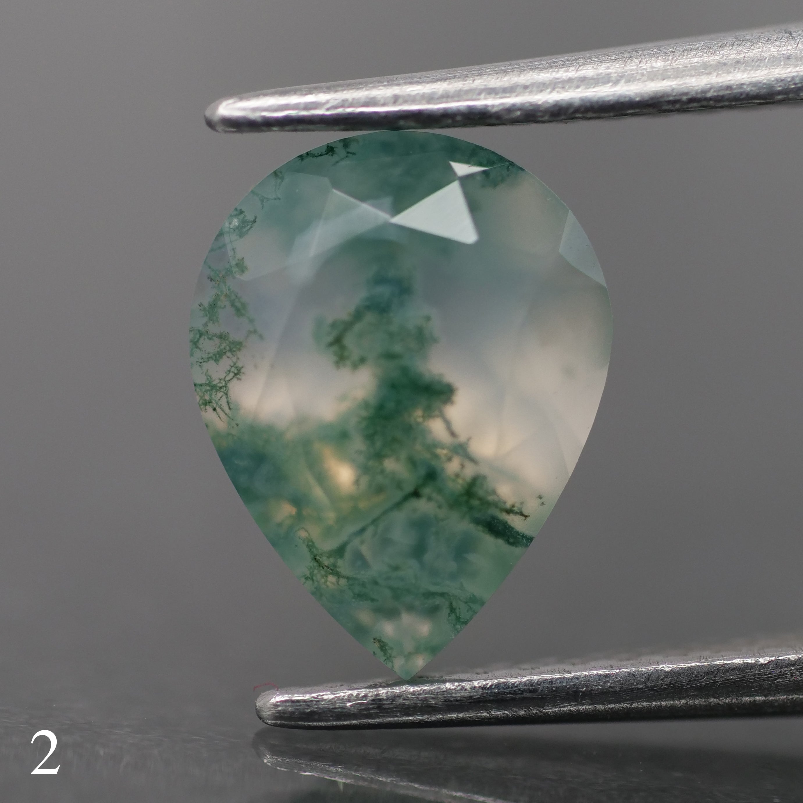 Moss agate | green color, pear-cut, 9x7mm, 1.2ct - choose yours - Eden Garden Jewelry™