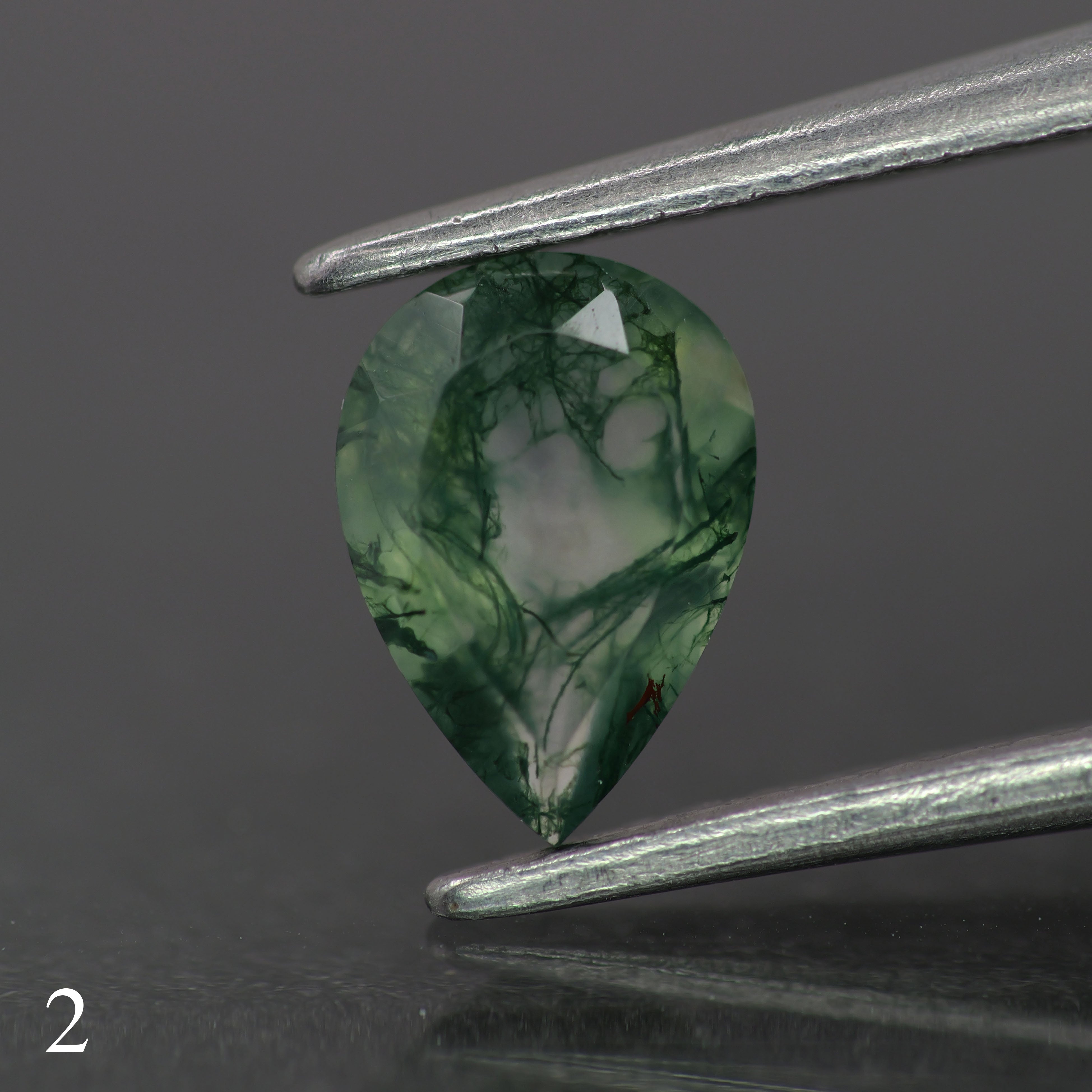 Moss agate | green color, pear-cut, 7x5mm, 0.65ct - choose yours - Eden Garden Jewelry™