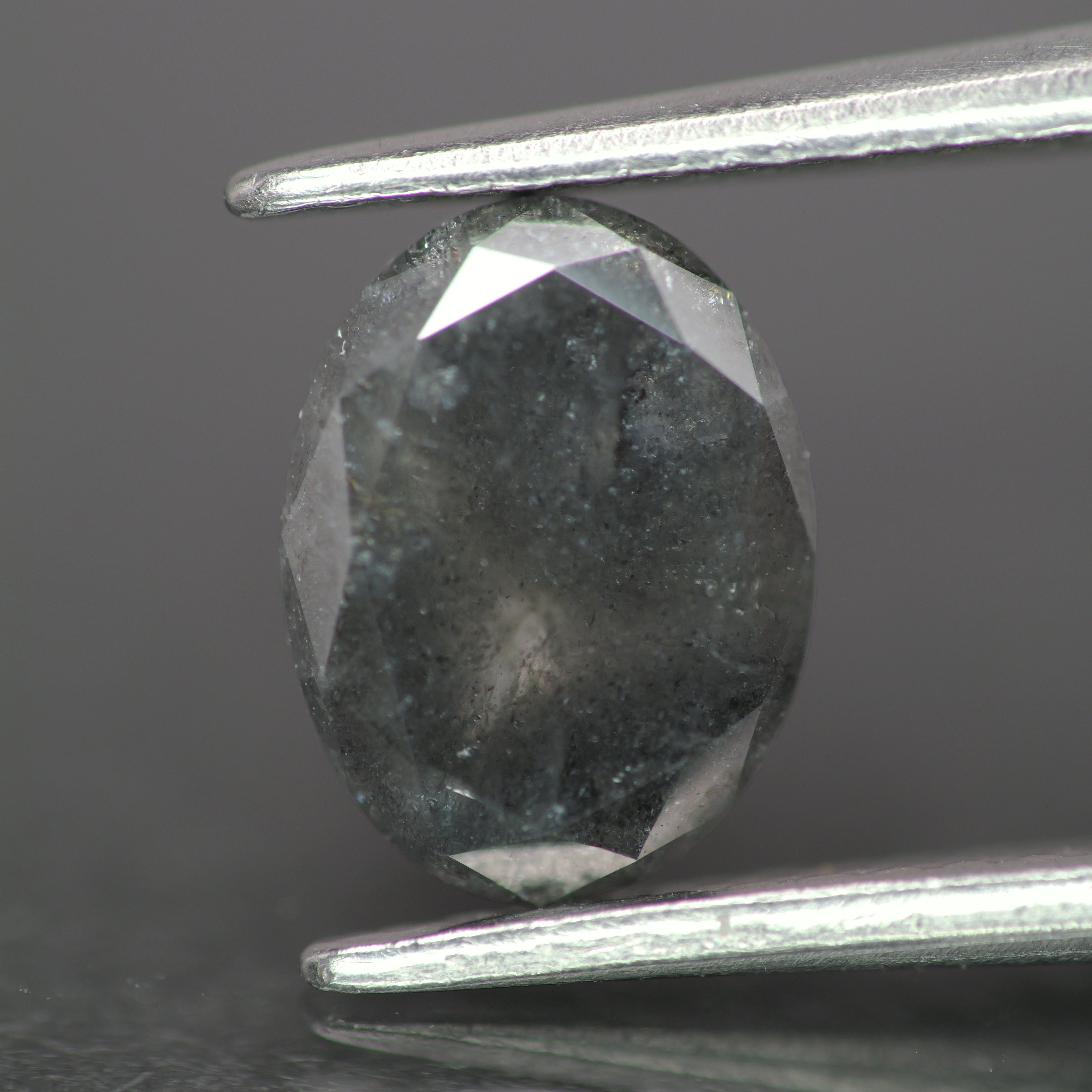 Salt & Pepper diamond | natural, oval-cut, *8x6mm, 1.2ct - Eden Garden Jewelry™