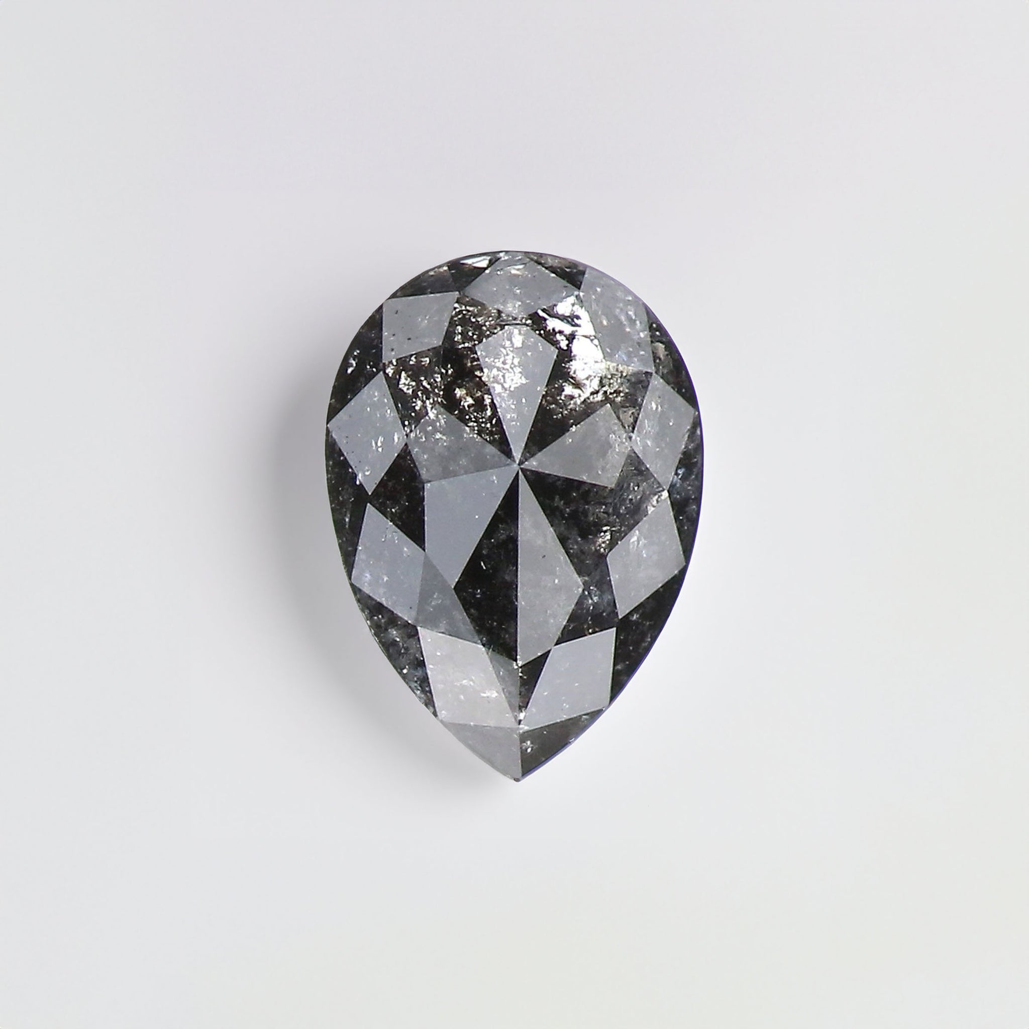 Salt & Pepper diamond | natural, pear cut *7x5mm, 0.9ct - Eden Garden Jewelry™