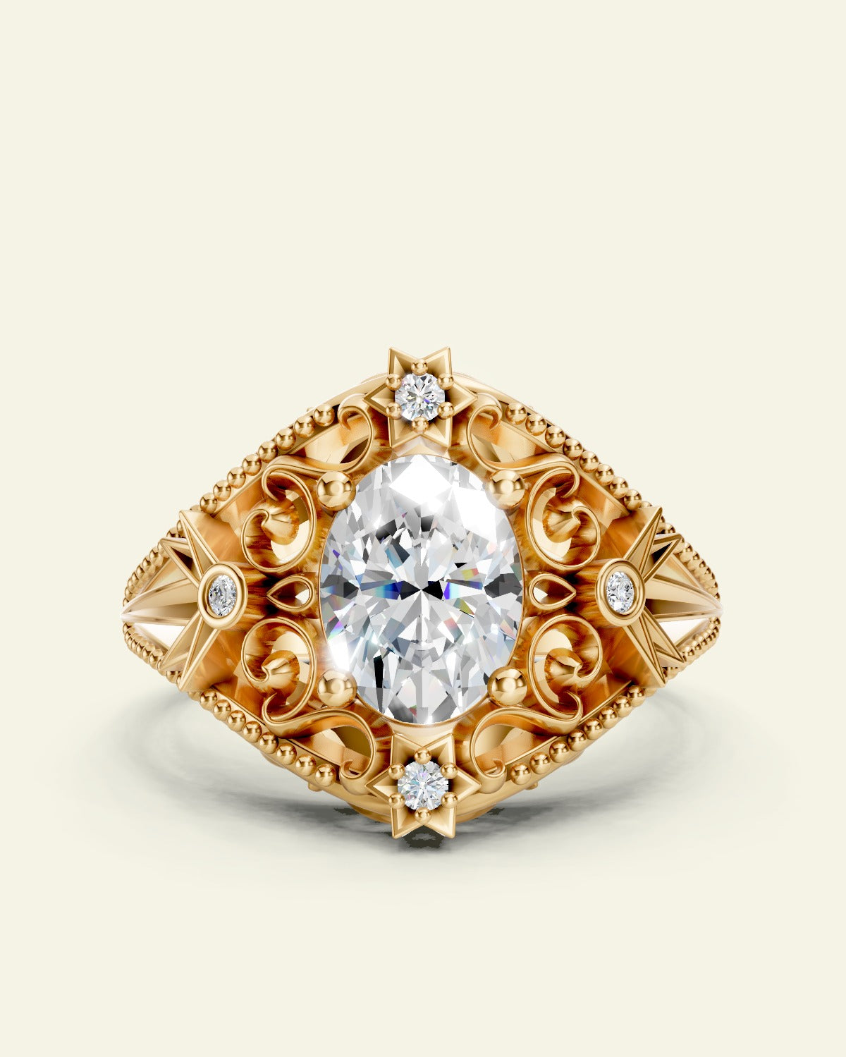 Galaxia | oval cut 8x6mm gemstone ring setting - Eden Garden Jewelry™
