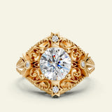Galaxia | custom engagement ring setting, round-cut 7mm - Eden Garden Jewelry™