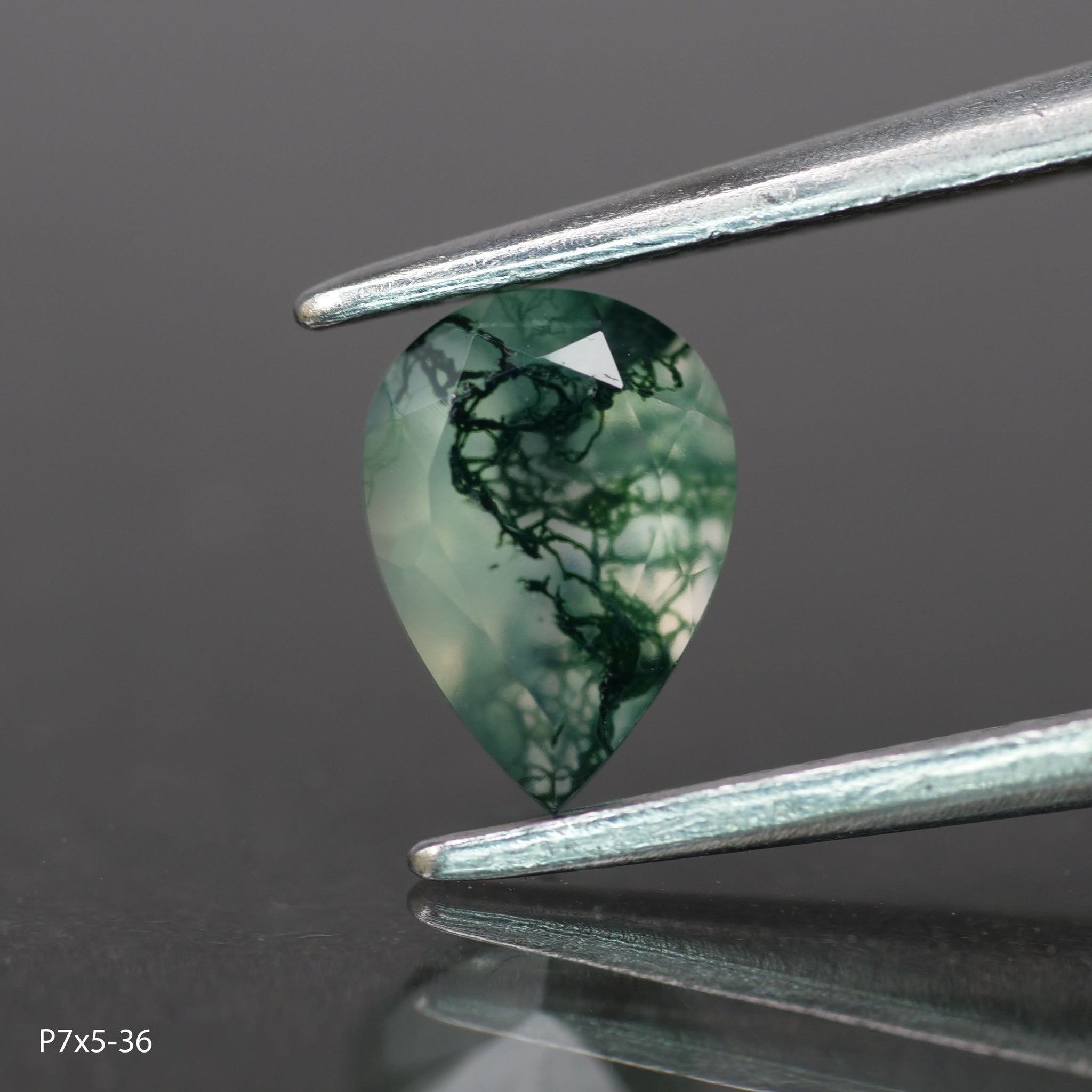 Moss agate |  pear cut 7x5 mm - choose yours