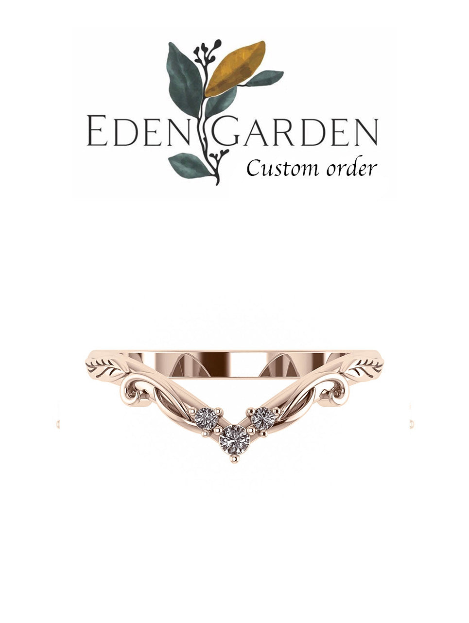 Custom order: Matching wedding band for Adelina with three alexandrites - Eden Garden Jewelry™