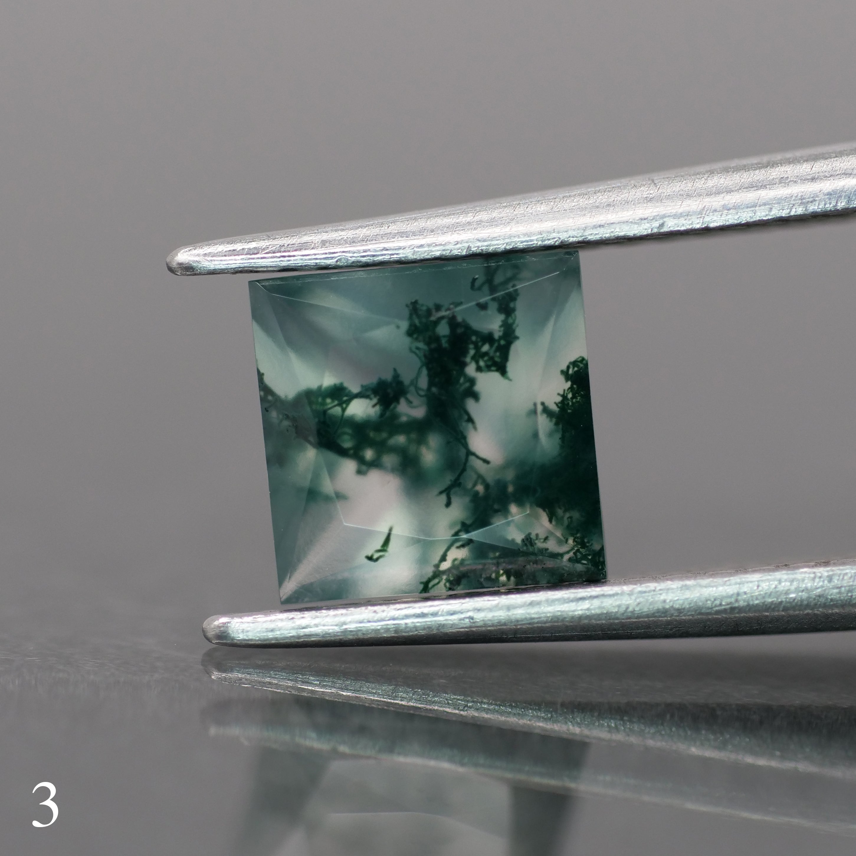 Moss agate | green color, square-cut, 6mm, 1ct - choose yours - Eden Garden Jewelry™