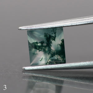 Moss agate | green color, square-cut, 6mm, 1ct - choose yours