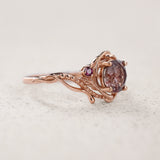 Engagement Ring with Round-cut Melody Quartz / Undina - Eden Garden Jewelry™