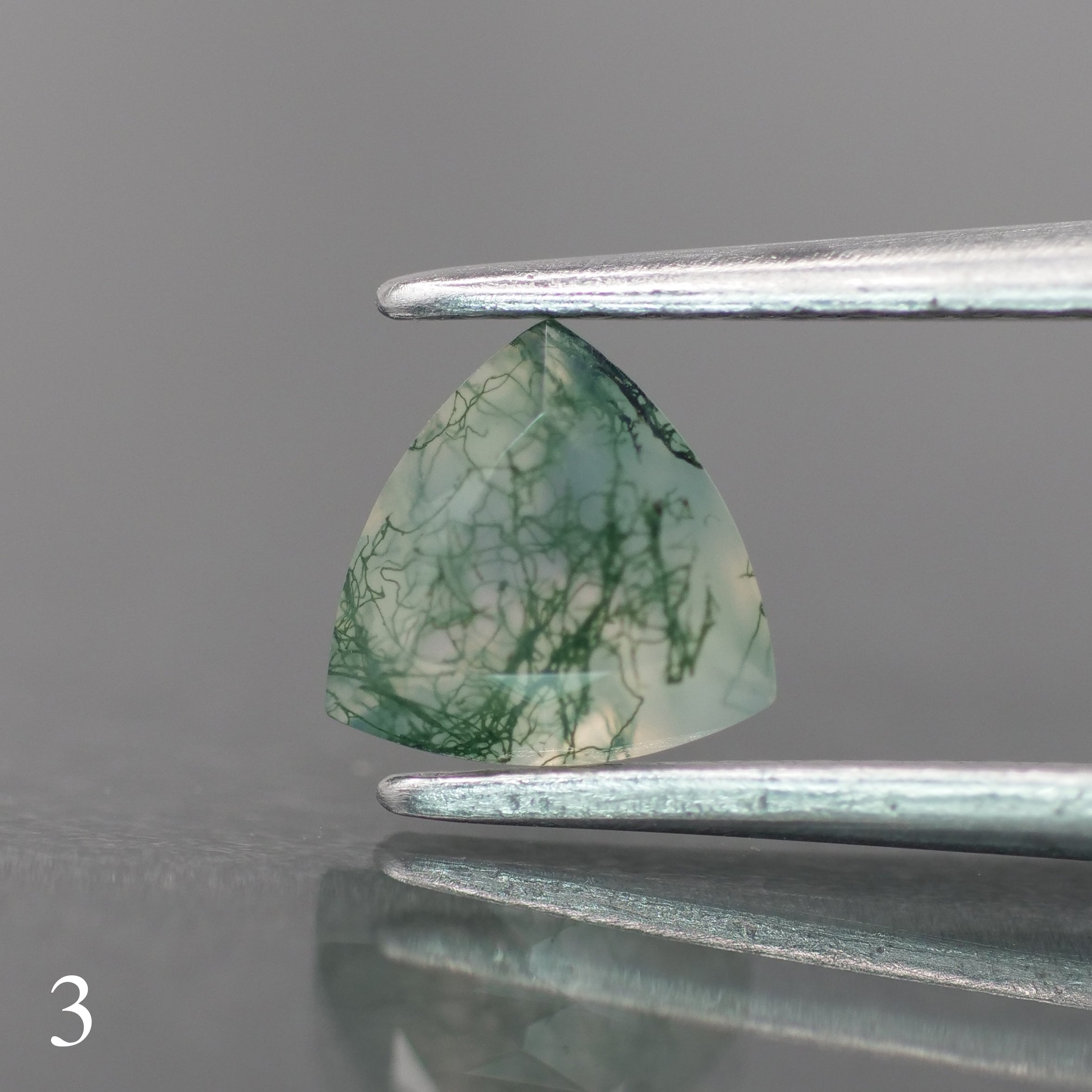 Moss agate | green color, trillion-cut, 6mm, 0.5ct - choose yours - Eden Garden Jewelry™