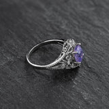 READY TO SHIP:  One-of-a-kind Galaxia ring with opalescent sapphire and natural diamonds, RING SIZE: 7 US - Eden Garden Jewelry™