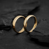 Wedding rings set for couples: classic polish finish bands 4mm & 5mm - Eden Garden Jewelry™