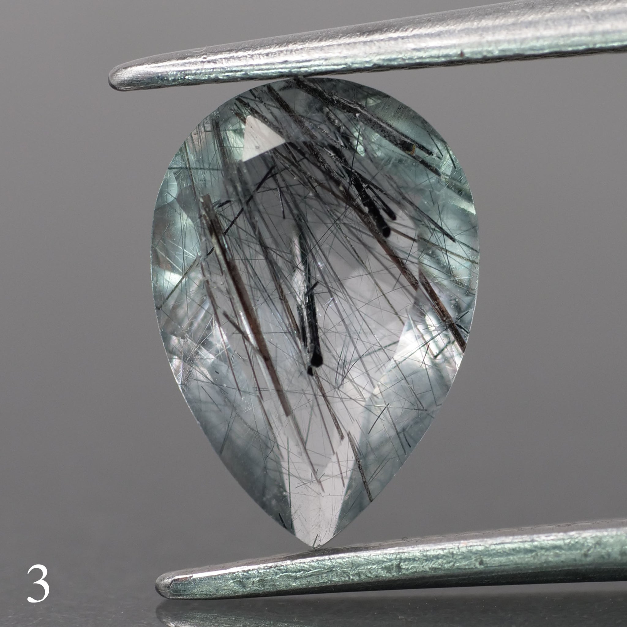 Rutile quartz | pear-cut, 10x7mm, *1.6ct - choose yours