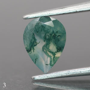 Moss agate | green color, pear-cut, 8x6mm, 0.80ct - choose yours