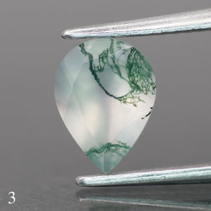 Moss agate | light green color, pear-cut, 8x6mm, 0.80ct - choose yours